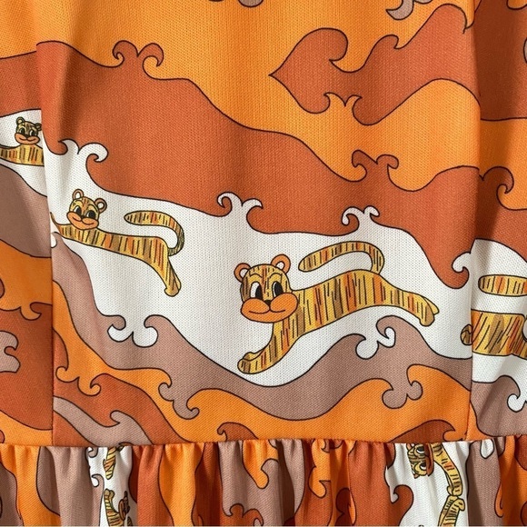 Vintage 60s Emilio Borghese Dress Roma Italy Hostess Tiger Bohemian Hippie Small - Picture 3 of 8